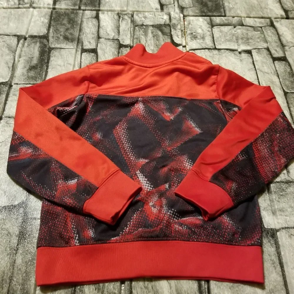 Nike Boys Jacket Size Small 4/5 Full Zip Abstract Red Active